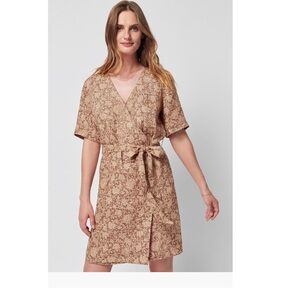 Faherty Ashley Tie Waist Linen Dress